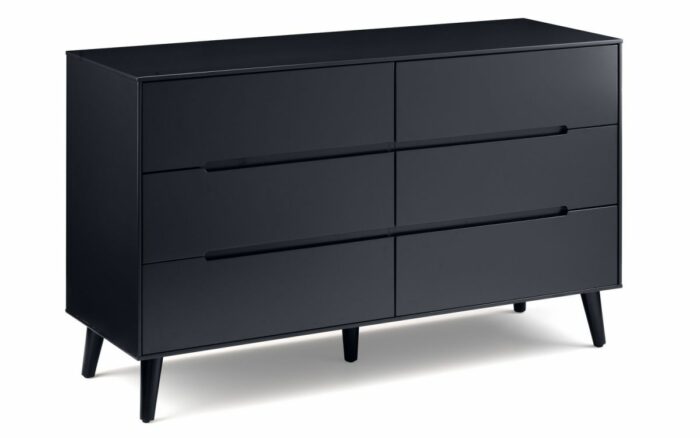 Julian Bowen Alicia 6 Drawer Wide Retro Chest in Anthracite-0