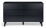 Julian Bowen Alicia 6 Drawer Wide Retro Chest in Anthracite-24384