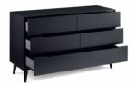Julian Bowen Alicia 6 Drawer Wide Retro Chest in Anthracite-24382