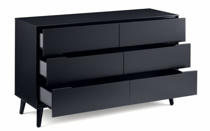 Julian Bowen Alicia 6 Drawer Wide Retro Chest in Anthracite-24382