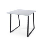 Core Aspen square table with black metal legs, high gloss grey -24045