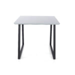 Core Aspen square table with black metal legs, high gloss grey -24046