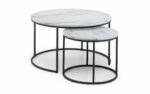 Julian Bowen Bellini Round Nesting Coffee Table White Marble Effect-0
