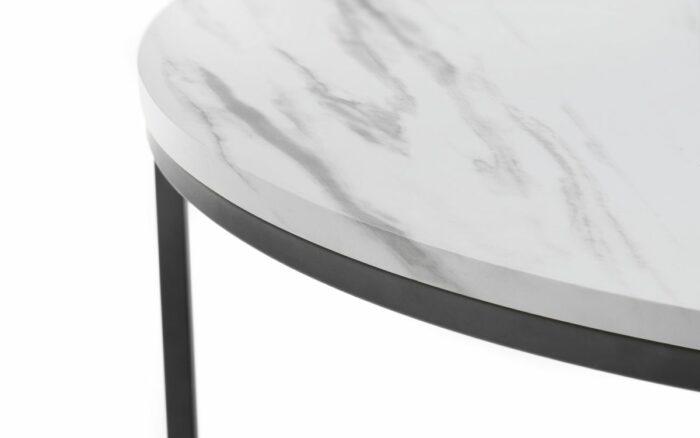Julian Bowen Bellini Round Nesting Coffee Table White Marble Effect-23243
