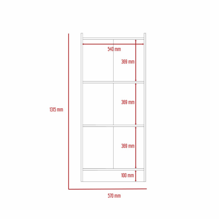 Core Brooklyn 3 shelf bookcase in bleached pine-24123
