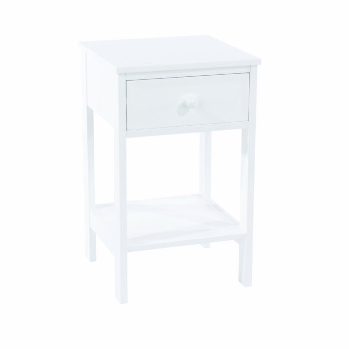 Core Options shaker, 1 drawer petite bedside cabinet in white -0