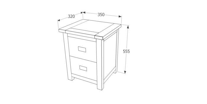 Core Boston 2 drawer petite bedside cabinet dark brown-24433