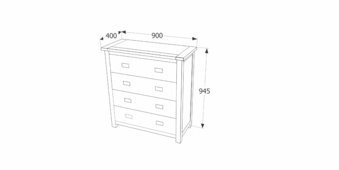 Core Boston 4 drawer chest dark brown-24443