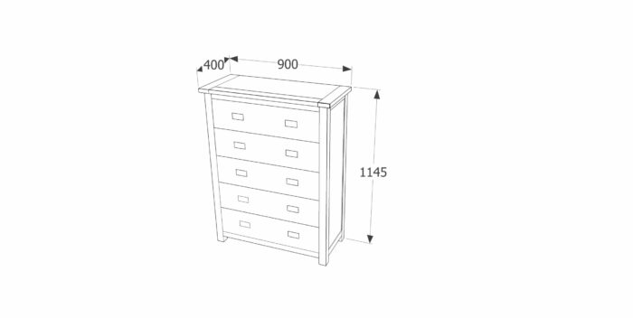 Core Boston 5 drawer chest dark brown-24448