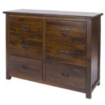 Core Boston 3+3 drawer wide chest dark brown-24454