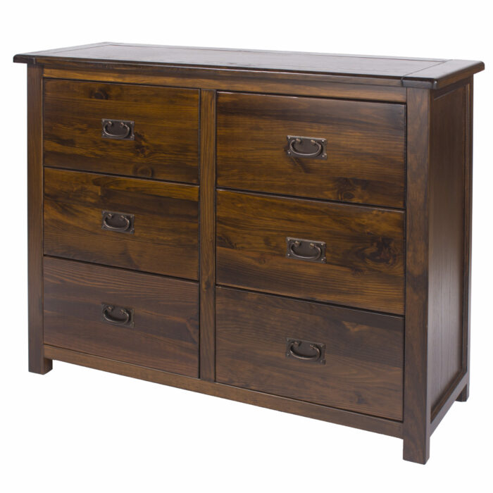 Core Boston 3+3 drawer wide chest dark brown-24454