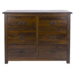 Core Boston 3+3 drawer wide chest dark brown-24456