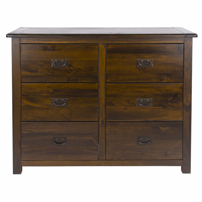 Core Boston 3+3 drawer wide chest dark brown-24456