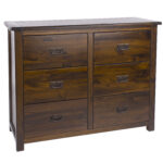 Core Boston 3+3 drawer wide chest dark brown-0