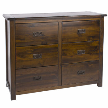 Core Boston 3+3 drawer wide chest dark brown-0