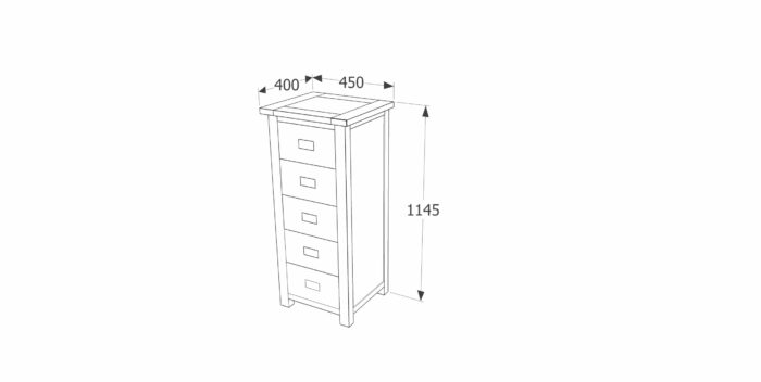 Core Boston 5 drawer narrow chest dark brown-24458