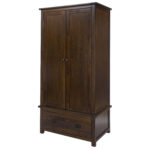 Core Boston 2 door, 1 drawer wardrobe dark brown-24475