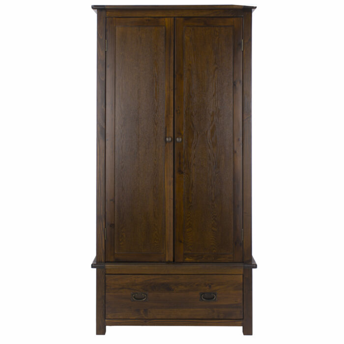 Core Boston 2 door, 1 drawer wardrobe dark brown-24471