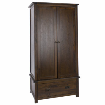Core Boston 2 door, 1 drawer wardrobe dark brown-0