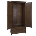Core Boston 2 door, 1 drawer wardrobe dark brown-24472