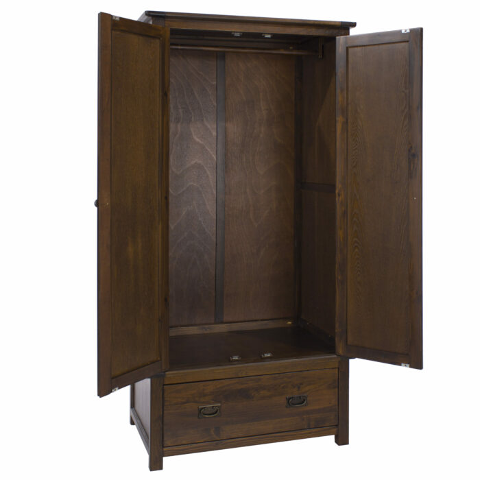 Core Boston 2 door, 1 drawer wardrobe dark brown-24472