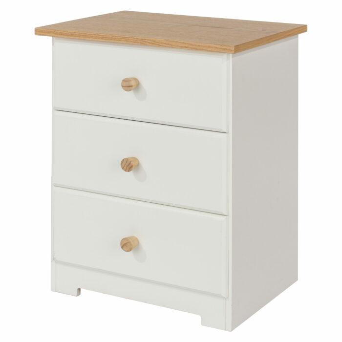 Core Colorado 3 drawer bedside cabinet in white oak-23985