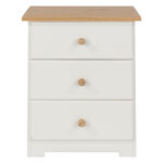Core Colorado 3 drawer bedside cabinet in white oak-23982