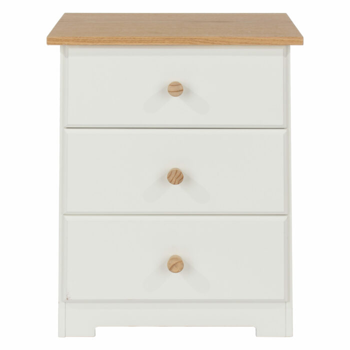 Core Colorado 3 drawer bedside cabinet in white oak-23982