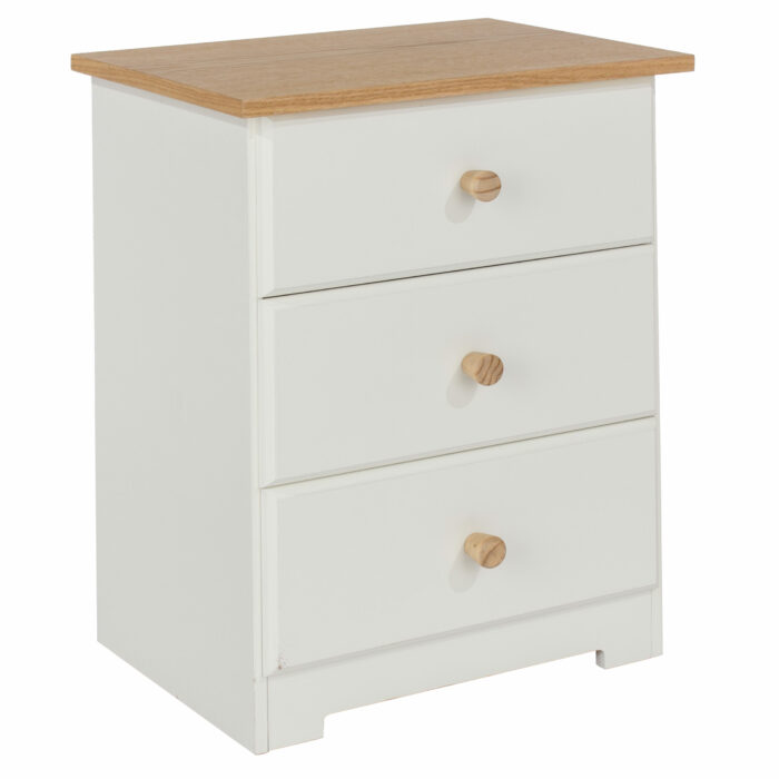 Core Colorado 3 drawer bedside cabinet in white oak-0