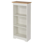 Core Colorado low narrow bookcase in white oak-24003