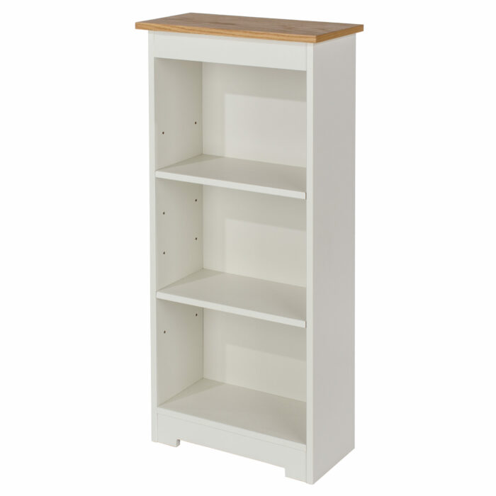 Core Colorado low narrow bookcase in white oak-24003
