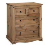 Core Corona 2+2 drawer chest solid natural pine-0