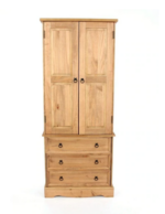 Core Corona 2 door, 3 drawer wardrobe solid natural pine-23262