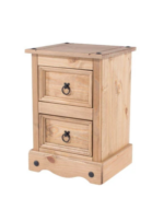 Core Corona 2 drawer petite bedside cabinet solid natural Pine-0