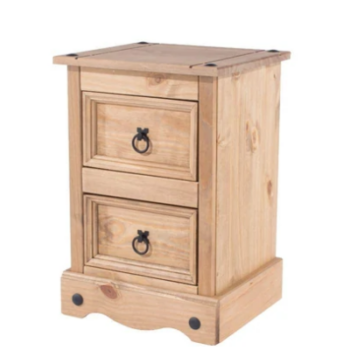 Core Corona 2 drawer petite bedside cabinet solid natural Pine-0