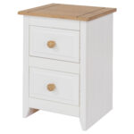 Core Capri 2 drawer petite bedside cabinet in waxed white pine -24008