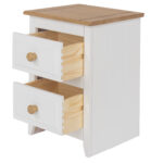 Core Capri 2 drawer petite bedside cabinet in waxed white pine -24007
