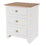 Core Capri 3 drawer bedside cabinet in waxed white pine-24012