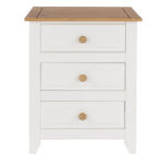 Core Capri 3 drawer bedside cabinet in waxed white pine-24010