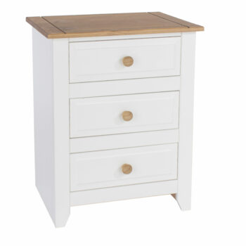 Core Capri 3 drawer bedside cabinet in waxed white pine-0