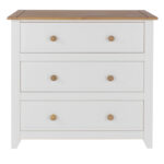 Core Capri 3 drawer chest in white waxed oak-24015