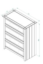 Core Capri 4 drawer chest in waxed white oak-24019