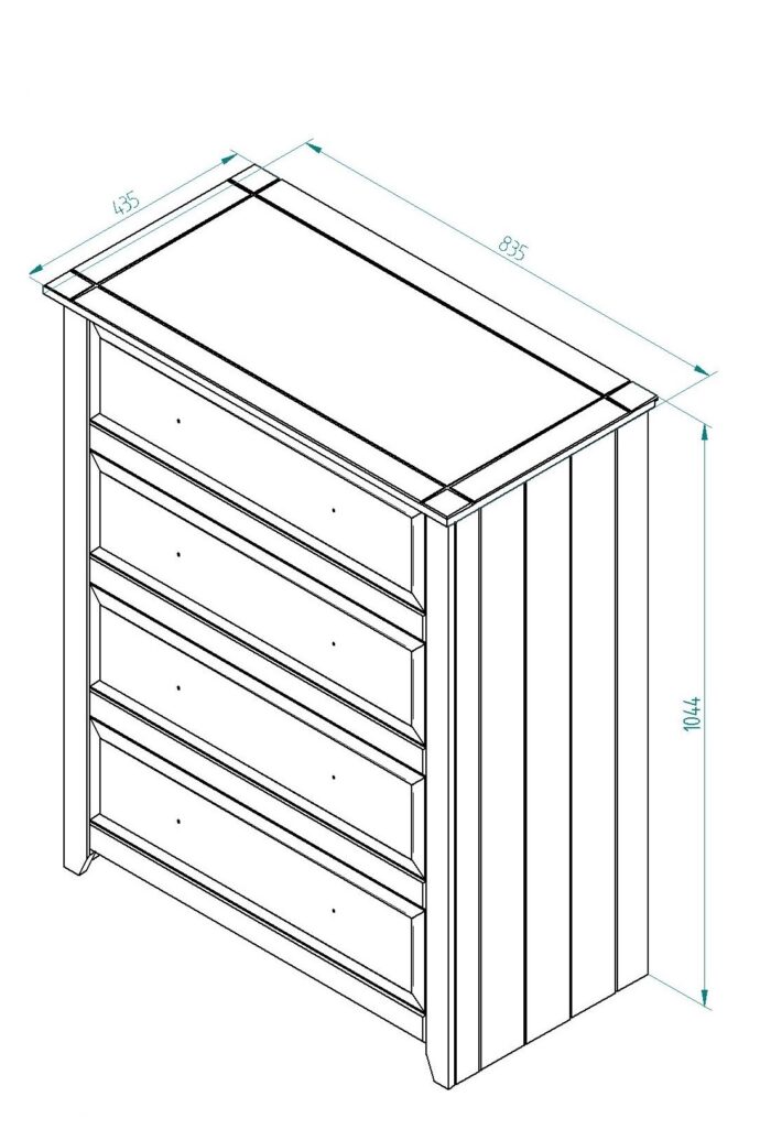 Core Capri 4 drawer chest in waxed white oak-24019