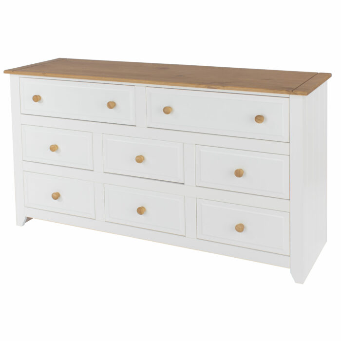 Core Capri 6+2 drawer large chest in waxed white oak-24026