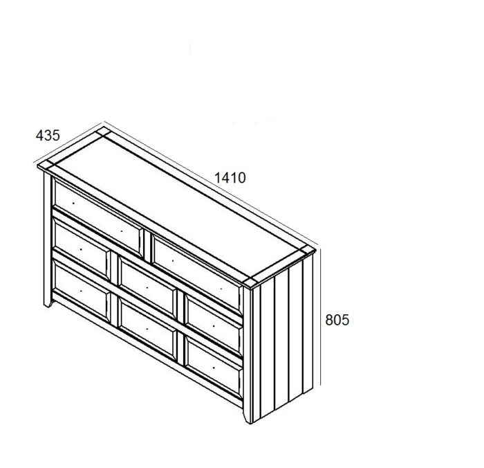 Core Capri 6+2 drawer large chest in waxed white oak-24024
