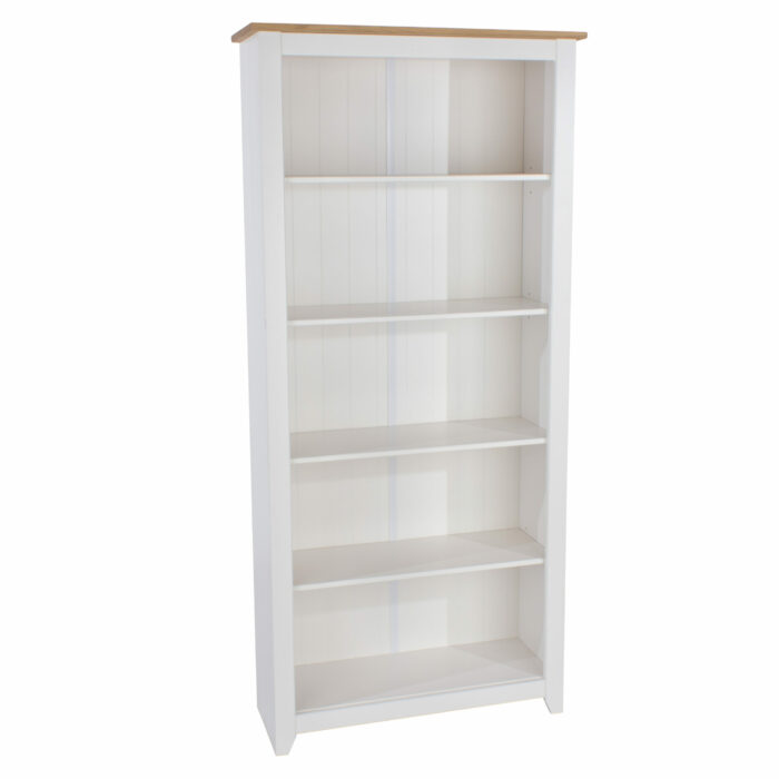 Core Capri tall bookcase in waxed white oak-0