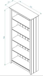 Core Capri tall bookcase in waxed white oak-24032