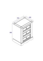Core Corona 3 drawer bedside cabinet solid natural pine-23266