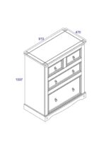 Core Corona 2+2 drawer chest solid natural pine-23264