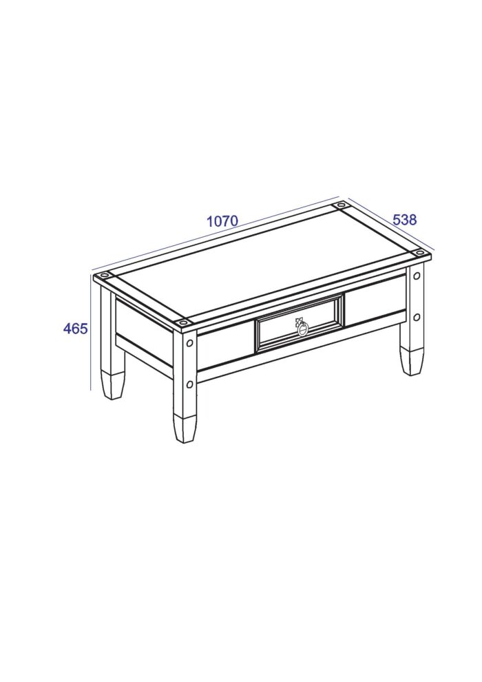 Core Corona coffee table in solid natural pine-23270